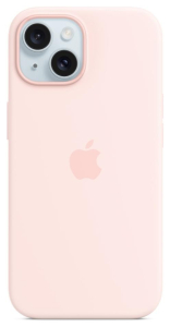 Apple iPhone 15 Silicone Case with MagSafe light pink