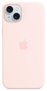 Apple iPhone 15 Plus Silicone Case with MagSafe light pink