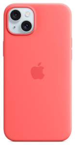 Apple iPhone 15 Plus Silicone Case with MagSafe guava