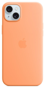 Apple iPhone 15 Plus Silicone Case with MagSafe orange sorbet