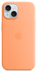 Apple iPhone 15 Silicone Case with MagSafe orange sorbet