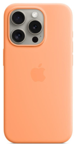 Apple iPhone 15 Pro Silicone Case with MagSafe orange sorbet