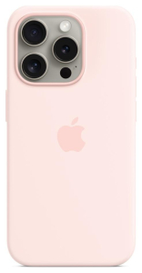 Apple iPhone 15 Pro Silicone Case with MagSafe light pink