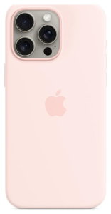 Apple iPhone 15 Pro Max Silicone Case with MagSafe light pink