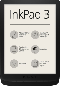 Czytnik PocketBook 740 InkPad 3 Czarny (PB740-E-WW) Ekran dotykowy | 7,8 cala | rozdzielczość 1404x1872 | 8GB | doświetlana matryca | E-ink Carta