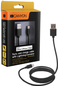 CANYON MFI-1 USB-A Lightning 12W certyfikat APPLE 1m Czarny