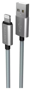Canyon MFI-3 USB-A Lightning 12W 1m Szary