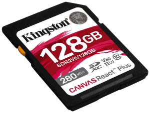 Kingston SDXC 128GB Canvas React Plus SDXC UHS-II 280R/100W U3 V60