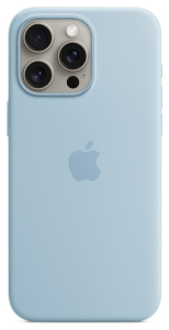 Apple iPhone 15 Pro Max Silicone Case with MagSafe light blue
