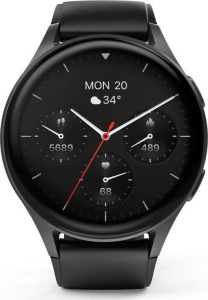 Hama Smartwatch 8900, GPS, AMOLED 1.43, czarna koperta, czarny pasek silikonowy
