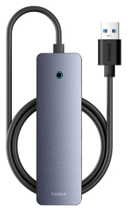 Baseus 4w1 UltraJoy Lite 100cm USB-A do 4x USB 3.0 + USB-C 5V (szary)