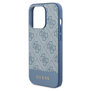 Guess 4G Bottom Stripe Metal Logo Collection - Etui iPhone 15 Pro Max (niebieski)