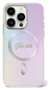 Guess IML Iridescent MagSafe - Etui iPhone 15 Pro (fioletowy)