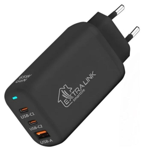 Extralink CHARESL02 Smart Life Fast Charger 65W GaN 2x USB-C, USB-A