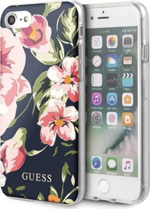 Guess Flower Shiny Collection N3 - Etui iPhone SE 2020 / 8 / 7 (Navy)