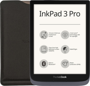 Czytnik PocketBook 740 InkPad 3 Pro Szary z etui (PB740-2-J-WW) Ekran dotykowy | 7,8 cala | rozdzielczość 1404x1872 | 8GB | doświetlana matryca | E-ink Carta