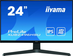 Monitor iiyama XUB2496HSU-B1 (IPS 1H 1DP) (XUB2496HSU-B1) 23,8"| IPS |1920 x 1080 | 1ms | 1xHDMI, 1xDP, 2xUSB | Głośniki | Pivot | HAS | VESA 100 x 100