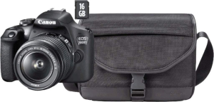 Aparat cyfrowy Canon EOS 2000D + obiektyw EF-S 18-55mm IS II + torba CB-SB130 + karta SD 16GB (2728C054)