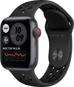 Apple Watch Nike SE GPS+Cell 40mm aluminium, gwiezdna szarość|antracyt/czarny pasek (MG013WB/A)