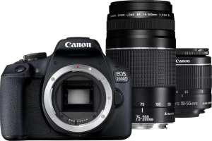 Aparat cyfrowy Canon EOS 2000D + obiektyw EF-S 18-55mm IS II + obiektyw EF 75-300mm III (2728C017)