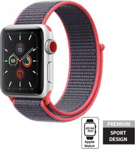 Crong Nylon - pasek sportowy do Apple Watch 42/44mm electric pink (CRG-44NLB-PNK)