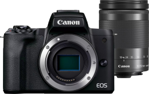 Aparat cyfrowy Canon EOS M50 Mark II czarny + obiektyw EF-M 18-150mm f/3.5-6.3 IS STM grafitowy (4728C017)