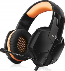 Słuchawki gamingowe REAL-EL GDX-7700 SURROUND 7.1 (black-orange  z wbudowanym mikrofonem)