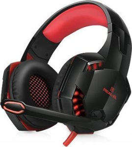 Słuchawki gamingowe REAL-EL GDX-8000 VIBRATION SURROUND 7.1 BACKLIT (black/red  z wbudowanym mikrofonem)