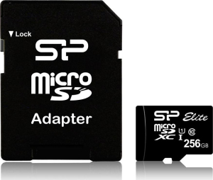 Karta pamięci Silicon Power microSDXC Elite 256GB CL10 UHS-1 (U1) + ADAPTER microSD-SD (SP256GBSTXBU1V10SP)