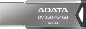 Pendrive ADATA UV350 AUV350-64G-RBK (64GB; USB 3.1; kolor srebrny)