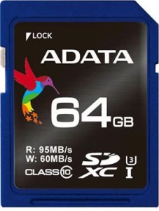 ADATA Premier Pro SDXC 64GB 100R/80W UHS-I U3 Class 10 A2 V30S