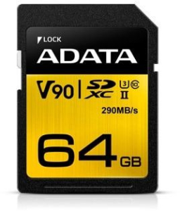 ADATA Premier One SDXC 64GB 290R/260W UHS-II U3 Class 10