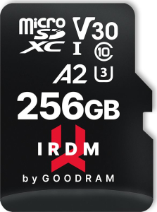 GOODRAM micro SDXC IRDM 256GB V30 A2 (UHS I U3) + adapter