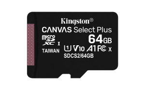 Karta pamięci z adapterem Kingston Canvas Select Plus SDCS2/64GB (64GB; Class 10  Class U1  V10; + adapter)
