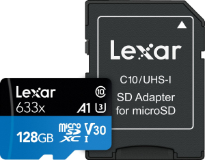 Lexar 128GB microSDXC High-Performance 633x UHS-I C10 A1 V30 U3