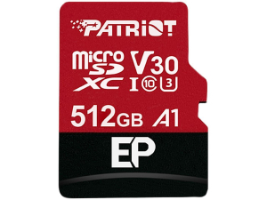 Karta pamięci z adapterem Patriot Memory EP Pro PEF512GEP31MCX (512GB; Class 10  Class A1  Class U3  V30; Adapter  Karta pamięci)