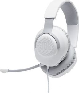Słuchawki JBL QUANTUM 100 (białe  przewodowe  nauszne  gamingowe)