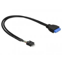 Kabel DELOCK 83095 (Pin header 19 pin F - Pin header 8 pin M; 0 30m; kolor czarny)'