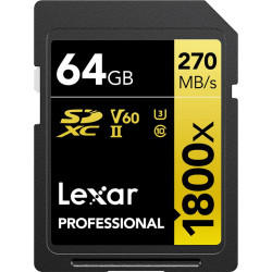 Lexar SDXC 64GB Professional 1800x UHS-II U3 ( 180/270 MB/s )'