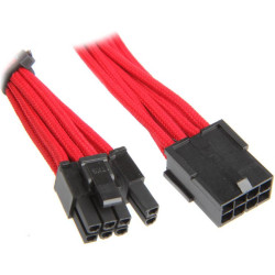 BitFenix 6+2-Pin PCIe przedłużacz 45cm - sleeved - czerwono czarny'