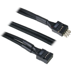 BitFenix Przedłużacz USB wewnętrzny 30cm - opływowy czarno czarny'