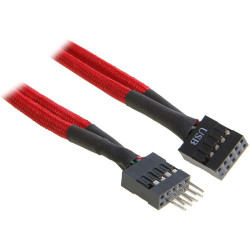 BitFenix Przedłużacz USB wewnętrzny 30cm - opływowy czerwono czarny'