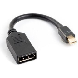 Adapter Lanberg AD-0003-BK (Mini DisplayPort M - DisplayPort F; 0 10m; kolor czarny)'