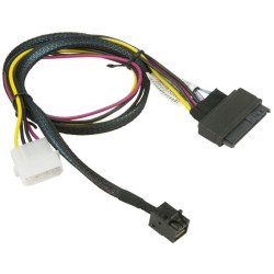 SUPERMICRO Cable CBL-SAST-0957 Mini SAS HD to PCIe SFF-8639 w/Power, 55 cm.'
