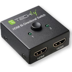 Techly 108606 Przełącznik HDMI 2-portowy, dwukierunkowy 2x1 lub 1x2, 4K, 60Hz'