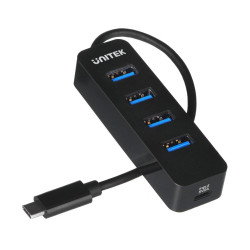 Unitek Hub USB-C, 4 porty USB 3.1, aktywny, 10 W'