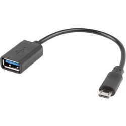 Lanberg micro USB - USB OTG czarny 15cm'