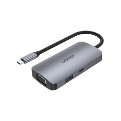 Unitek Hub USB-C 1xUSB 3.1 Gen1 VGA 2xHDMI PD MST'