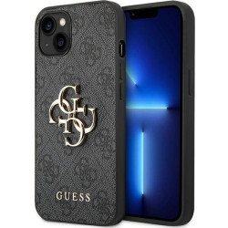 Guess 4G Big Metal Logo iPhone 14 Plus szary'