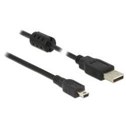 Kabel DELOCK 84915 (USB 2.0 - Mini-USB typ B ; 3m; kolor czarny)'